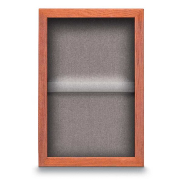 Indoor Enclosed Combo Board, 48"x36", Black Frame/Blue & Buff
